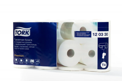 Туалетная бумага Tork в стандартных рулонах Premium