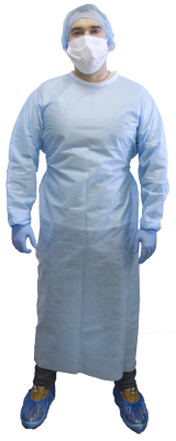 Халат хирургический стерильный ХЛ.01 на завязках, 35г/м2, 140 см, голубой, шт