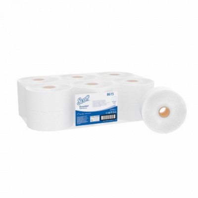 Туалетная бумага в больших рулонах (Scott Essential Mini Jumbo двухслойная12 рул х 200 м)