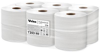 Двухслойная туалетная бумага в средних рулонах Veiro Professional Comfort (T203)