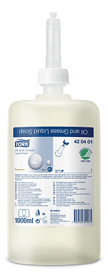 Косметическое жидкое мыло Tork S1 Premium 1 литр для удаления жировых и технических загрязнений (420401)