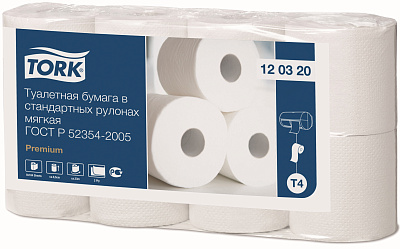 Двухслойная туалетная бумага в рулонах Tork T4 Premium (120320)