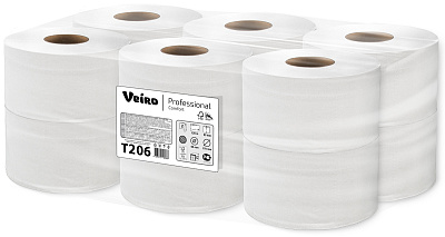 Двухслойная туалетная бумага в средних рулонах Veiro Professional Comfort (T206)
