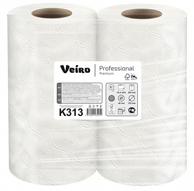 Двухслойные полотенца бумажные в рулонах Veiro Professional Premium (K313)