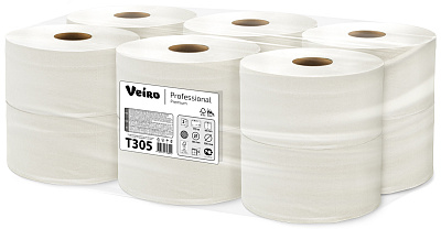 Двухслойная туалетная бумага в средних рулонах Veiro Professional Premium (Т305)
